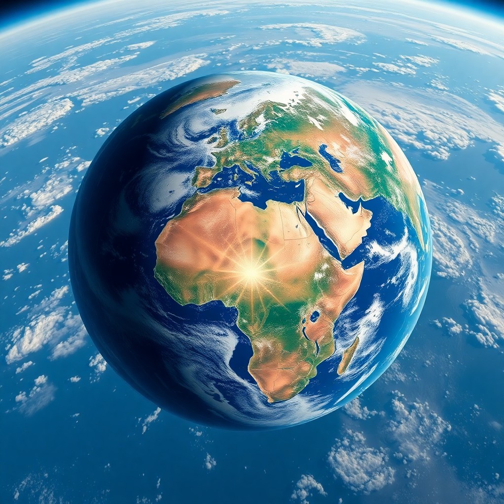planet earth but it looks like a roulette wheel. view from orbit.