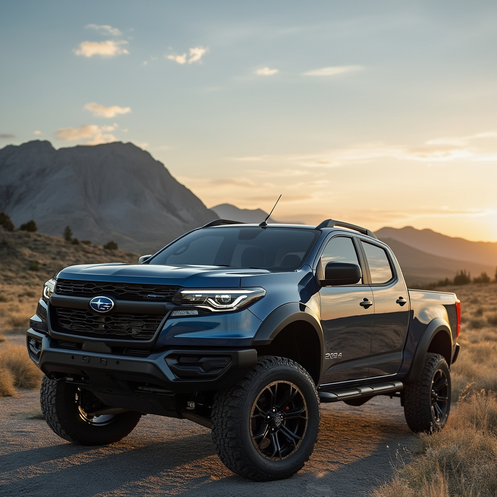 All new 2024 Subaru pickup with original handsome Subaru design