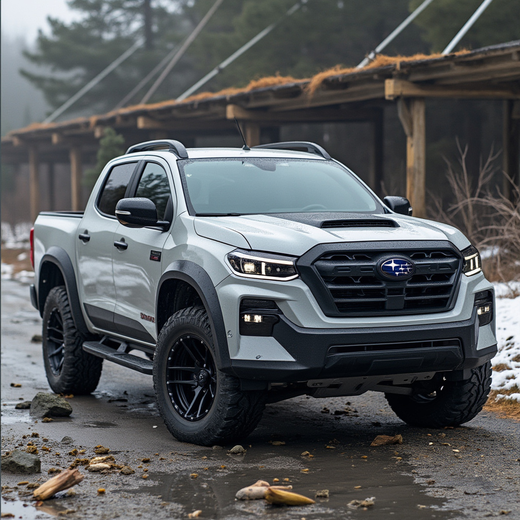 All new 2024 Subaru pickup with original handsome Subaru design