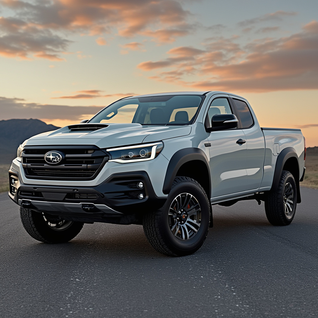 All new 2024 Subaru pickup with original handsome Subaru design