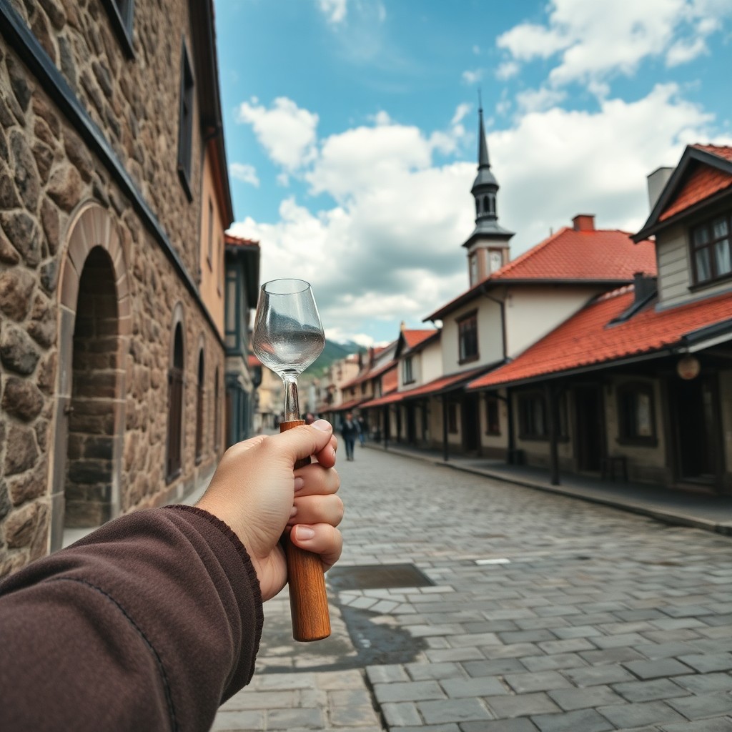 Фотография держащего в руке сигару кубинского старика в бандане, смеющегося на фоне старого города Гаваны